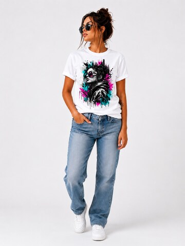 Printdistrict.dk T-shirt 'Digital Silence' i vit