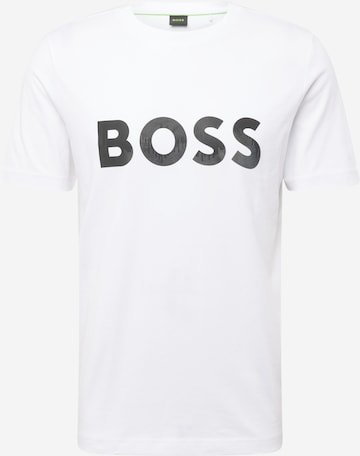 BOSS Green - Camisa 'Mirror1' em branco: frente