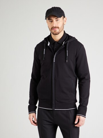 ARMANI EXCHANGE - Sudadera con cremallera en negro: frente