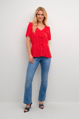 Chemisier 'Allie' Cream en rouge