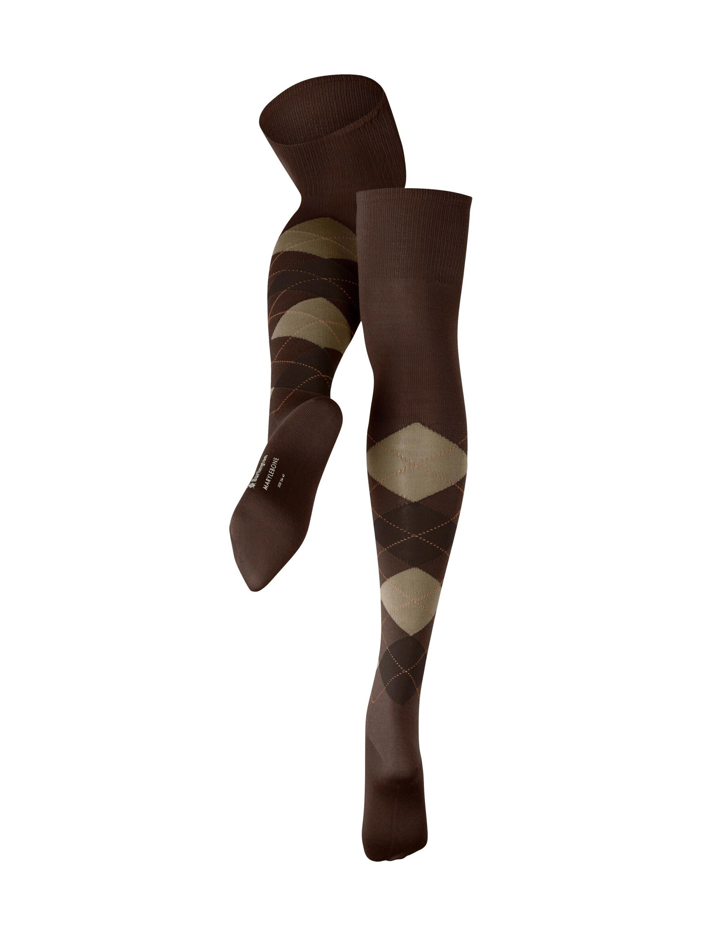 BURLINGTON Over the Knee Socks 'Marylebone' in Brown