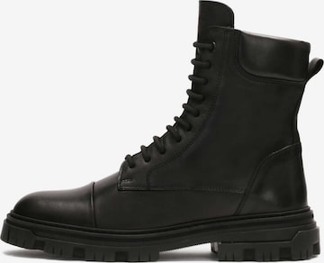 KazarČizme na vezanje - crna boja: prednji dio