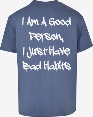Merchcode Shirt 'Bad Habits' in Blauw