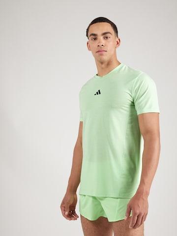 ADIDAS PERFORMANCE - Camiseta funcional en verde: frente