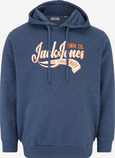 Jack & Jones Plus Sweatshirt i gentiana / mörkorange / vit, Produktvy
