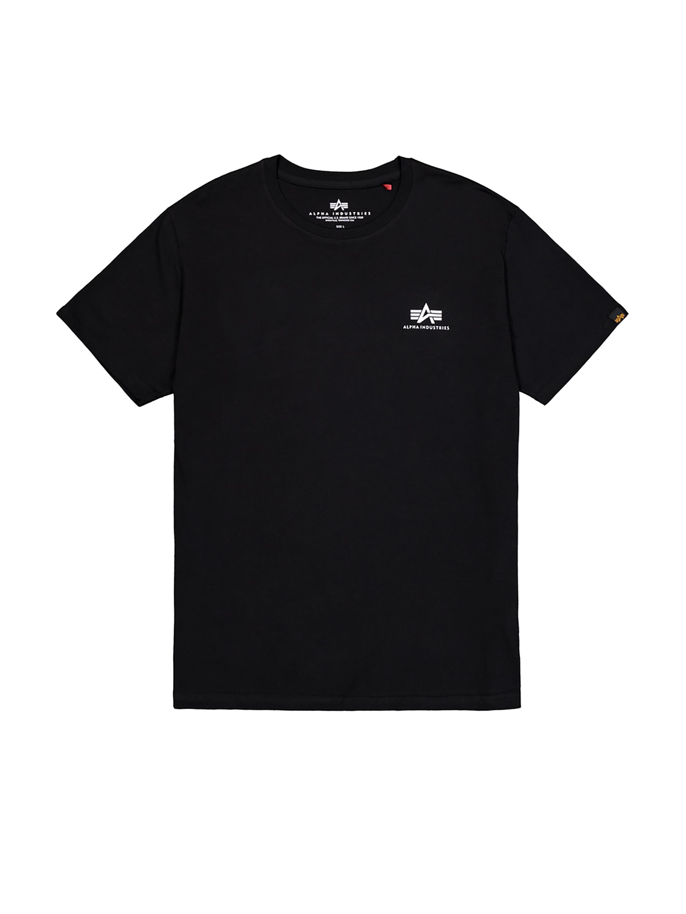 ALPHA INDUSTRIES Shirt 'Basic Small Logo'‌‌ in Schwarz: Vorderseite
