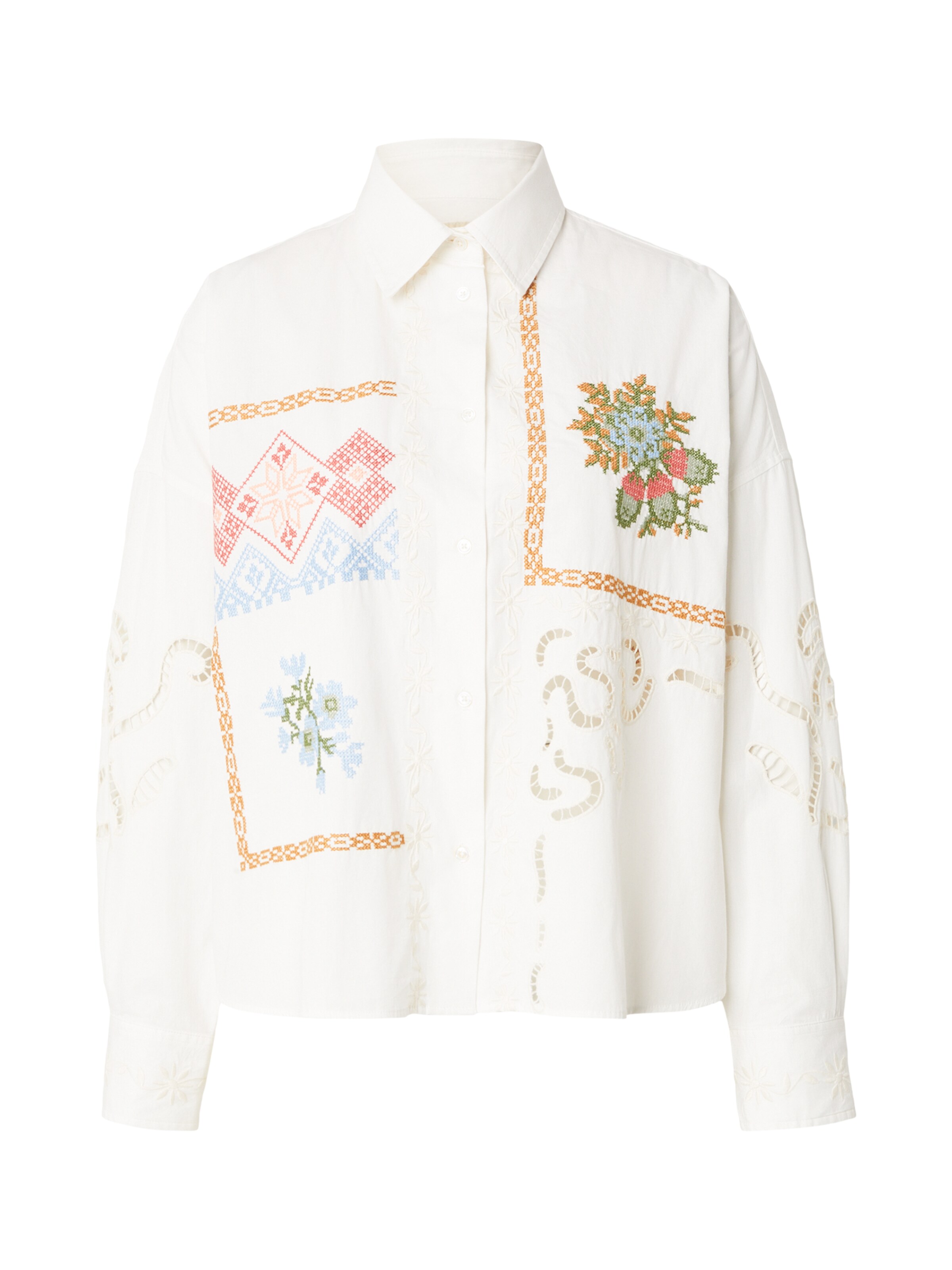 Weekend Max Mara Bluse 'FONTE' in hellblau / grün / orange / weiß, Produktansicht