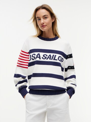 Pull-over 'US SAILGP' TOMMY HILFIGER en blanc : devant