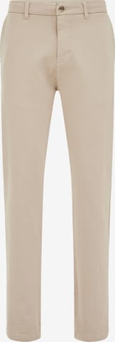smėlio WE Fashion Prigludęs „Chino“ stiliaus kelnės: priekis