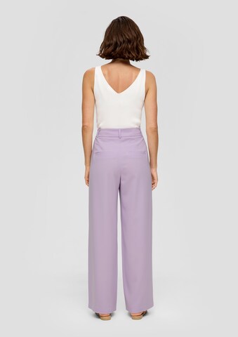 s.Oliver BLACK LABEL Wide leg Pleat-front trousers in Purple