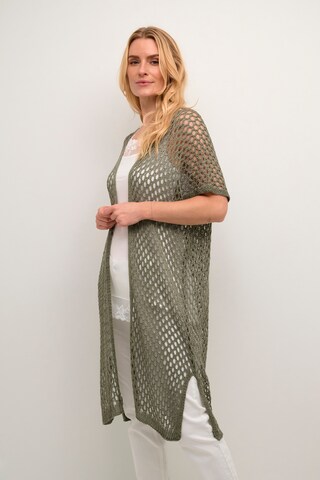 Cream Knit Cardigan 'Anah' in Green
