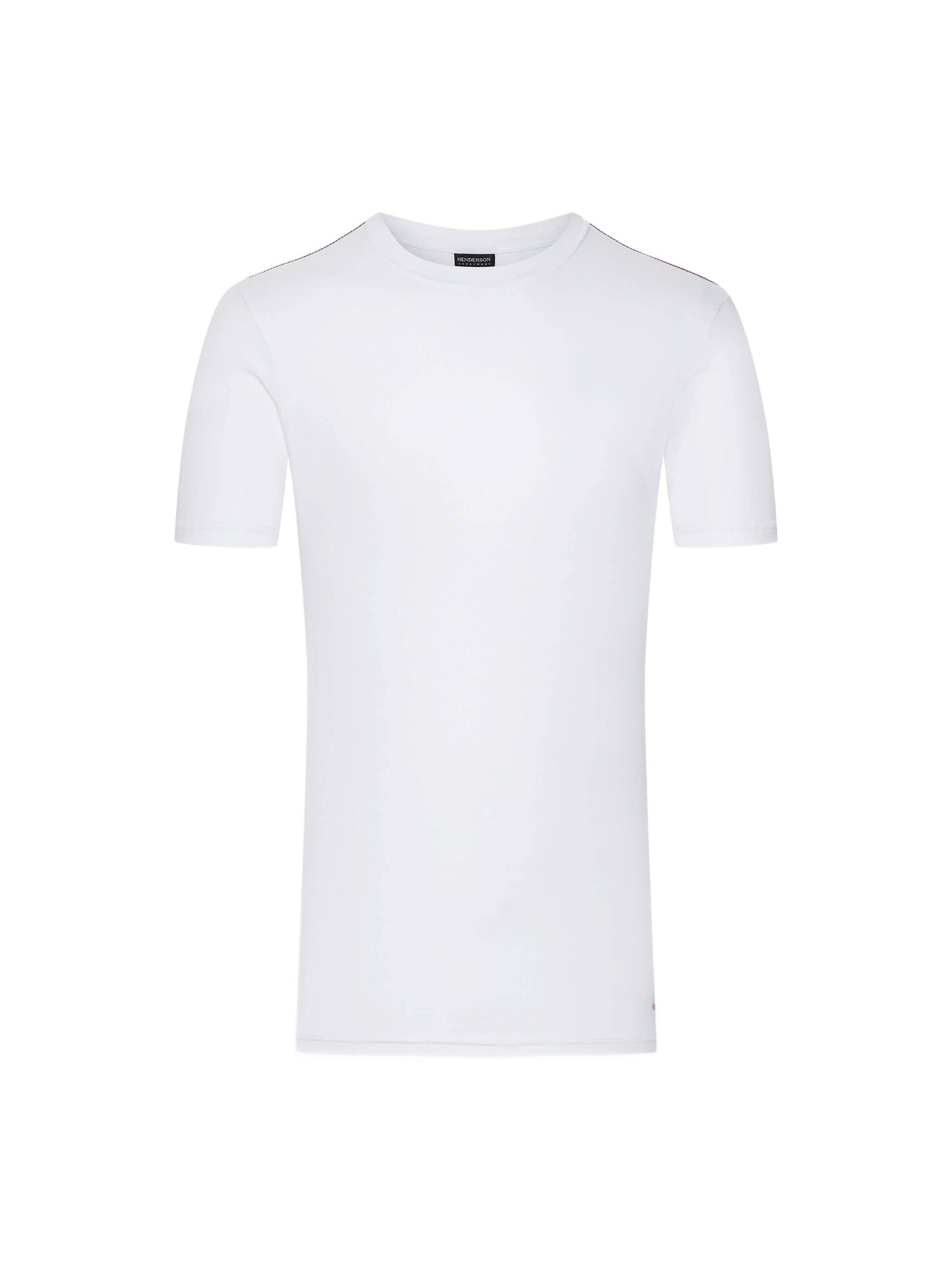 Henderson Shirt 'Elastisches Baumwoll-T-Shirt mit Rundhals, Bosco L' in Wit: voorkant