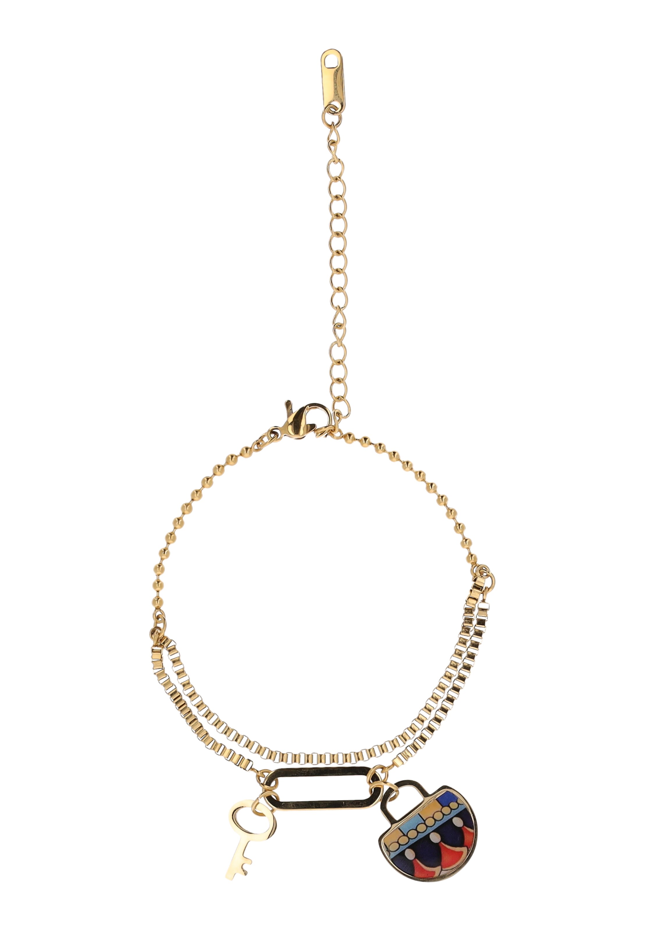 IZIA Bracelet en or / rouge / noir, Vue avec produit