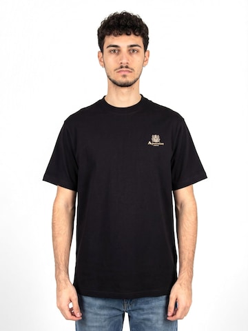 Aquascutum Shirt 'Small Logo T-Shirt -- Men's Crew Neck T-Shirt Black Men's' in Black: front