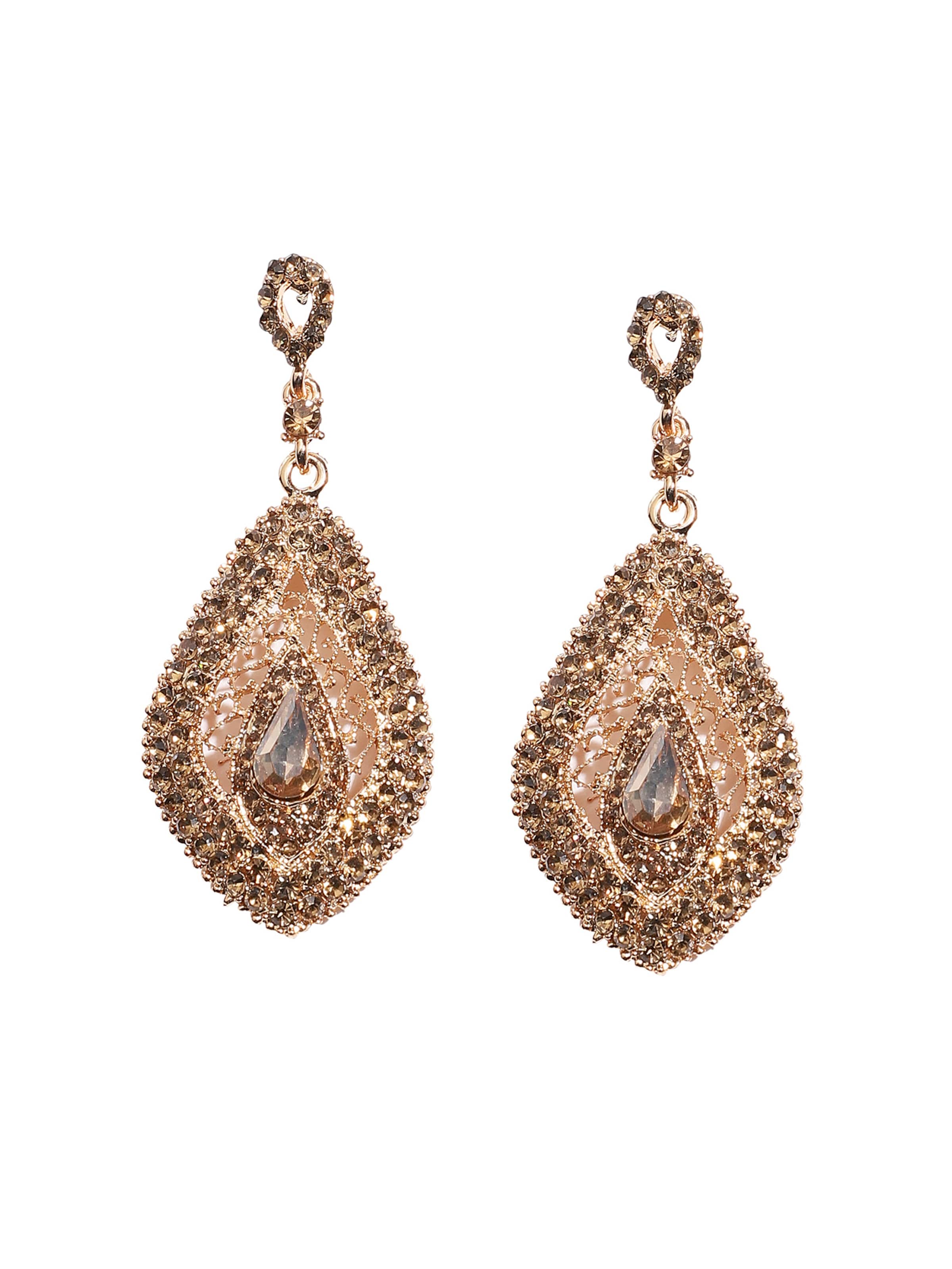 SOHI Náušnice 'Annona' – hnědá: přední strana