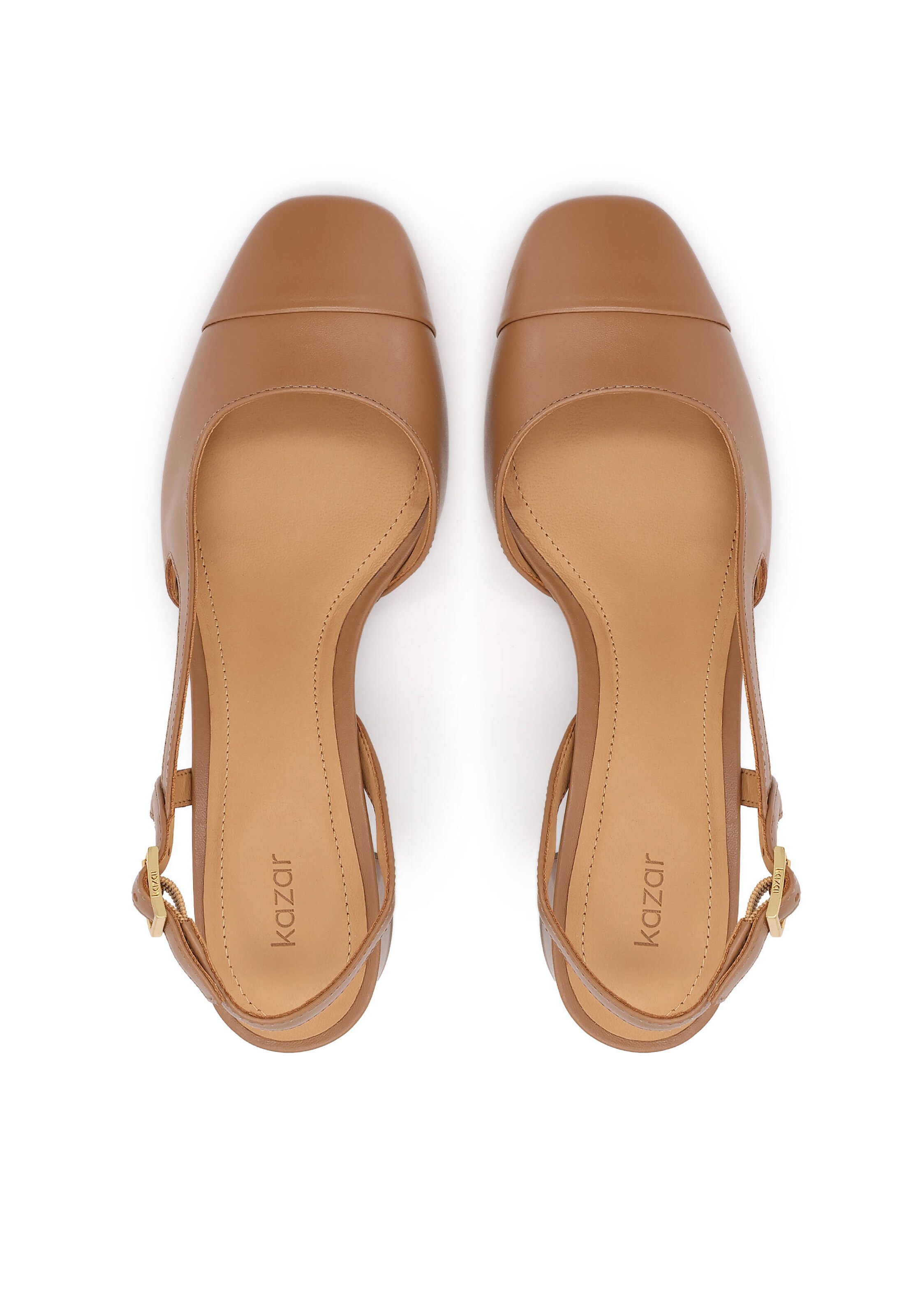 Kazar Čevlji s peto in s paščki | rjava barva