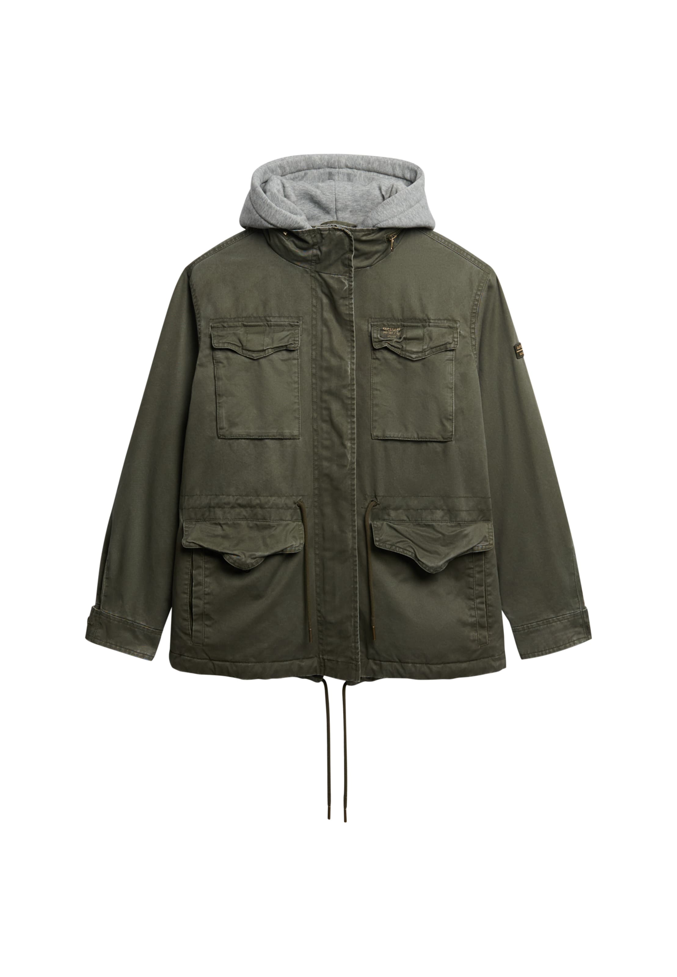 Parka mi-saison Superdry en vert : devant