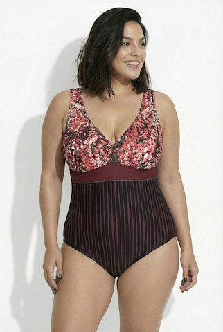 Ulla Popken Bustier Badpak in Lila