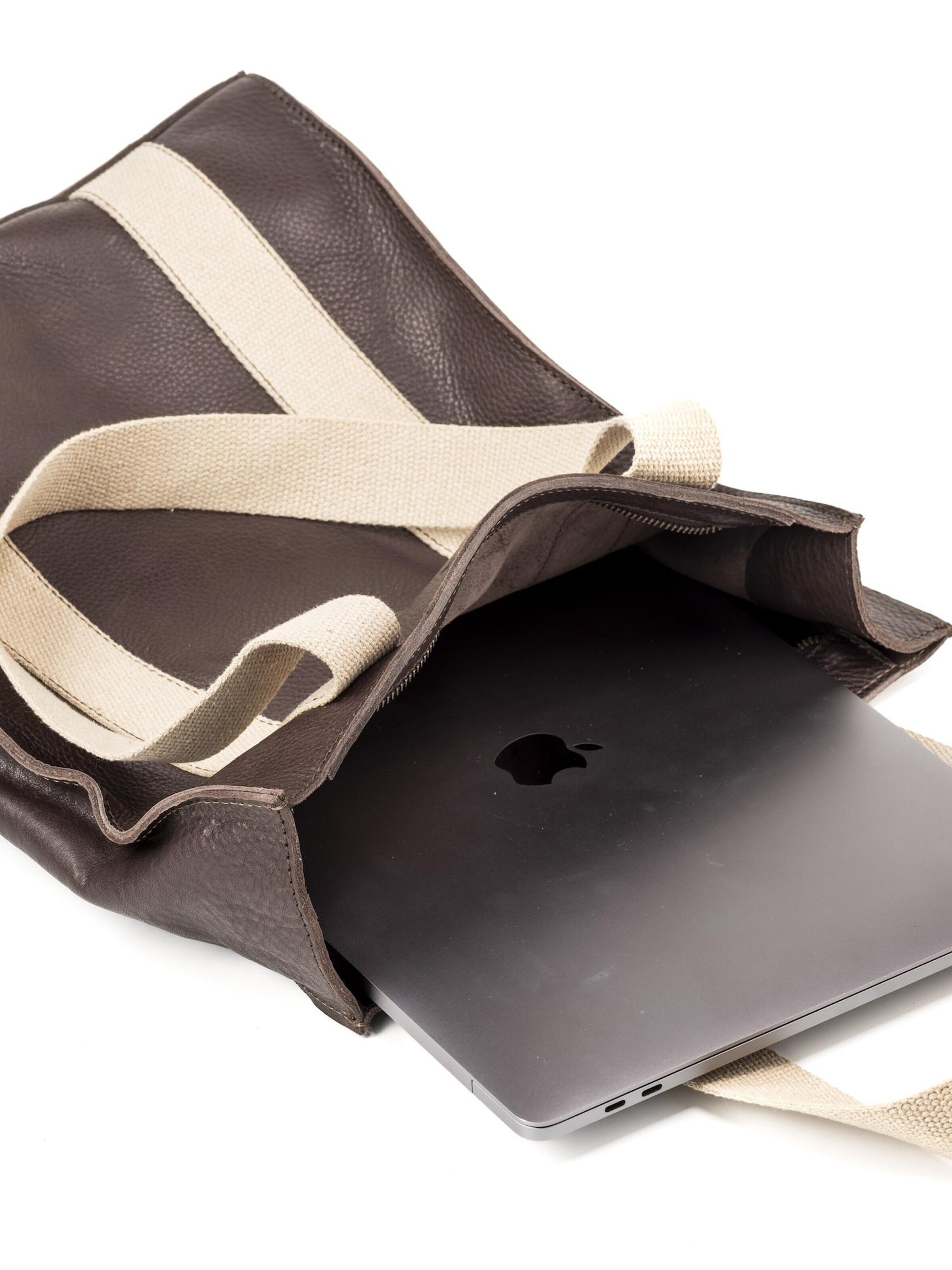 THE DUST COMPANY - Shopper 'Coffee Manhattan Collection' en marrón