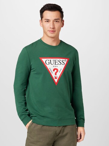 GUESSSweater majica 'AUDLEY' - zelena boja: prednji dio