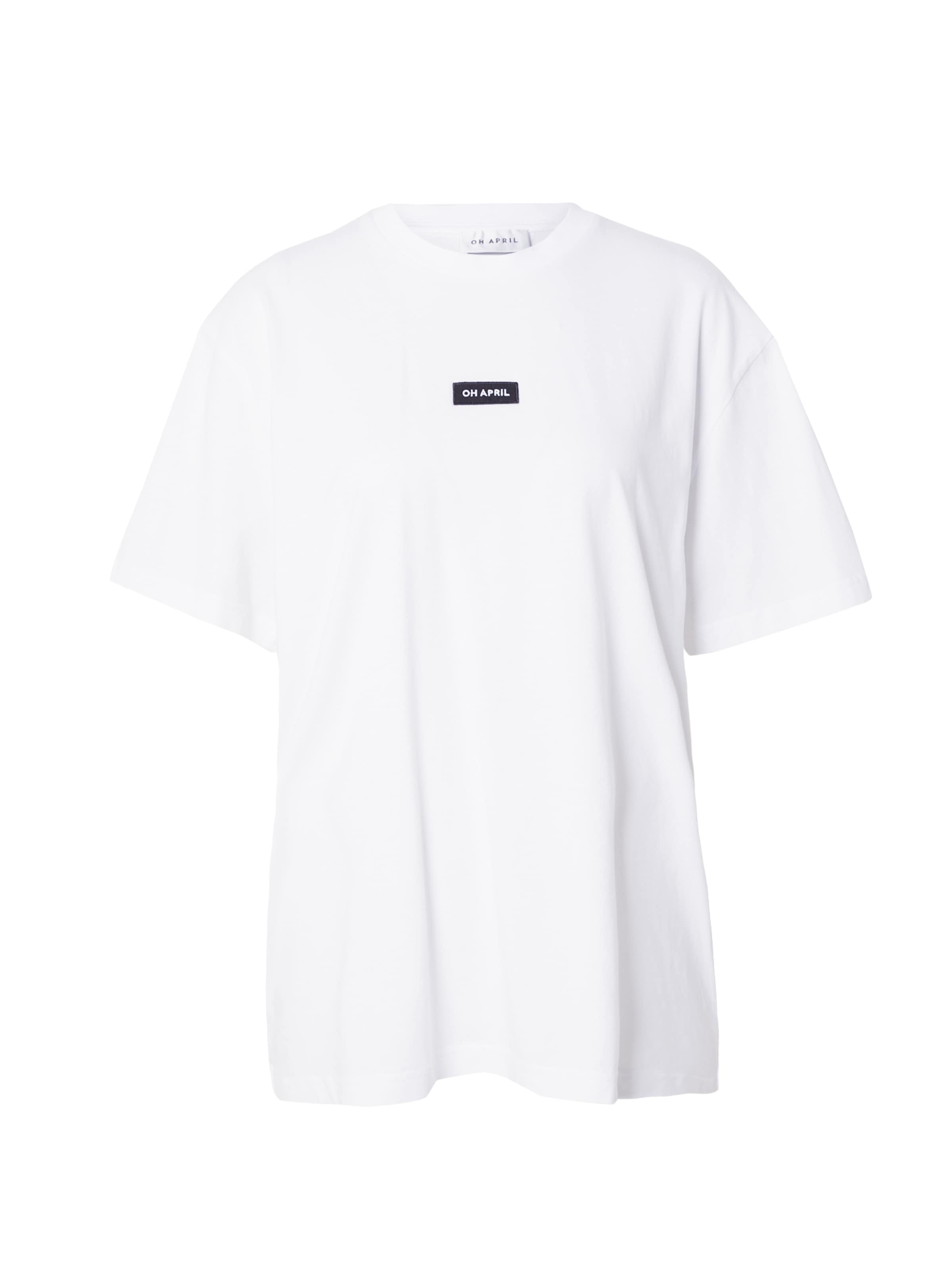 T-shirt 'Boyfriend' OH APRIL en blanc : devant