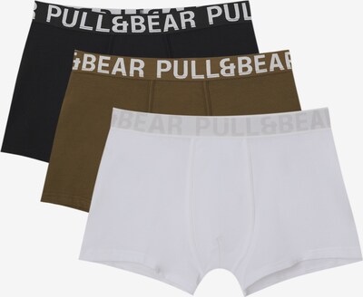 Pull&Bear Boxershorts in hellgrau / oliv / schwarz / weiß, Produktansicht