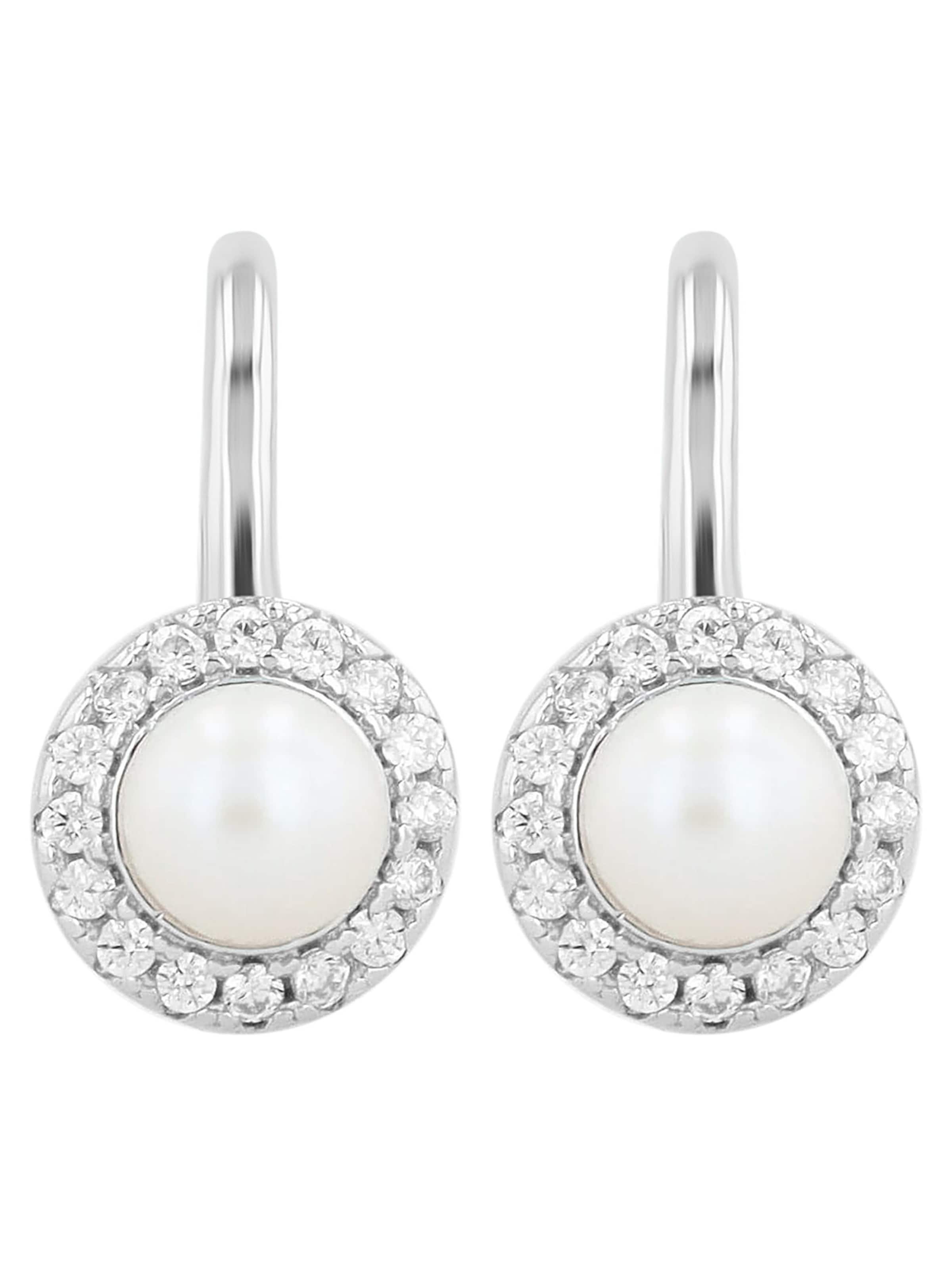 Akzent Earrings 'Pearl, 925 Sterlingsilber, langlebig' in Silver