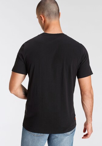 TIMBERLAND Shirt ' Stack Logo ' in Zwart