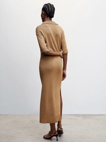 MANGO Knitted dress 'Alto' in Brown