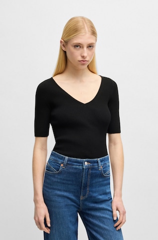BOSS Orange Sweater in Black: front
