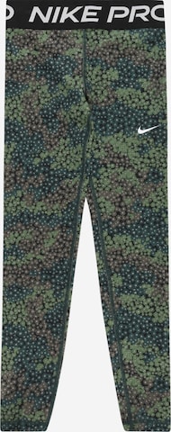 NIKE Skinny Športne hlače | zelena barva: sprednja stran