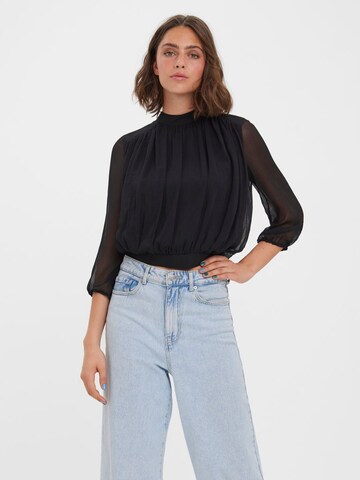 VERO MODA Blouse 'Kaya' in Zwart: voorkant