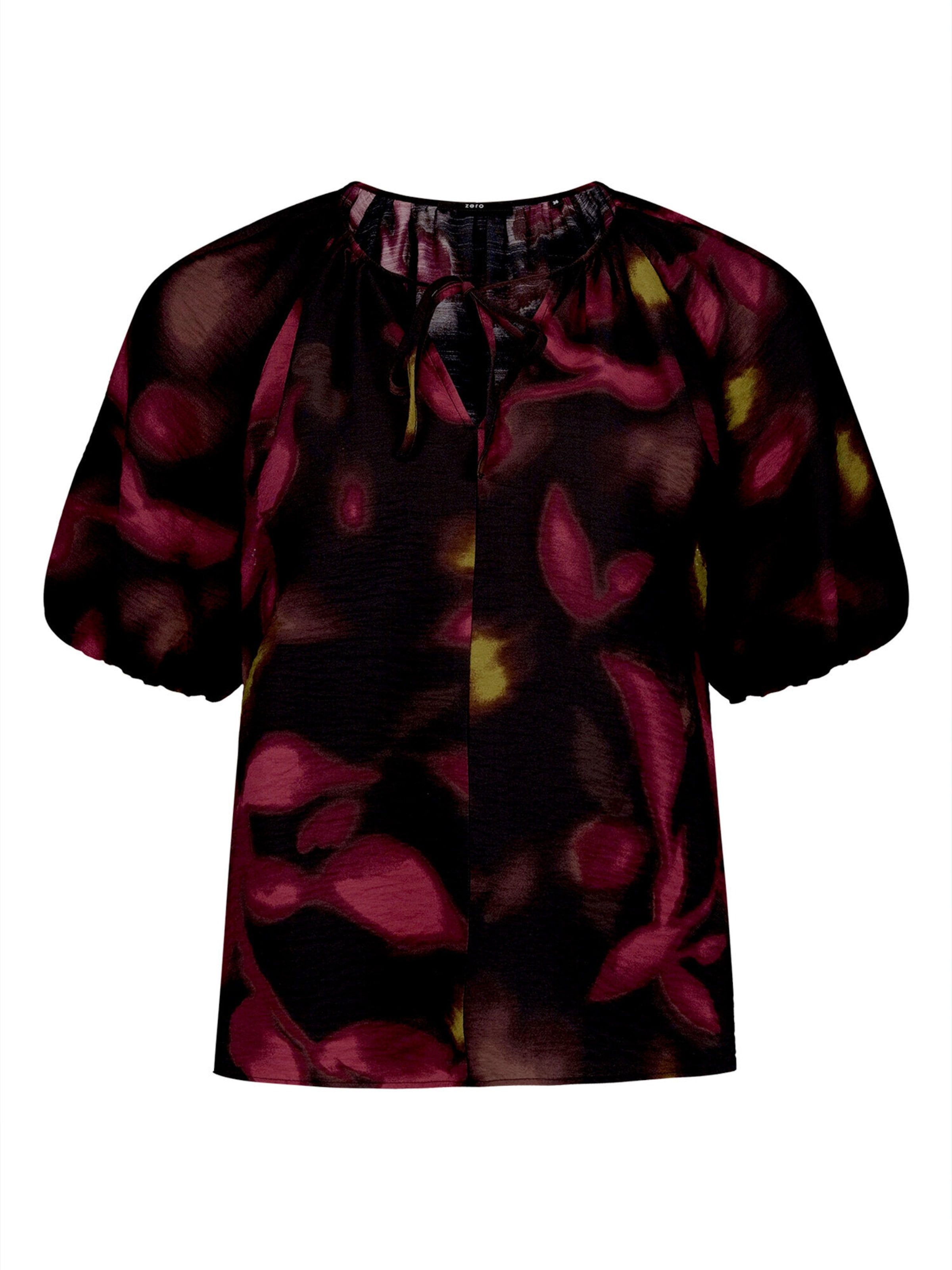 zero Casual-Bluse mit Blumenprint in Schwarz: Vorderseite
