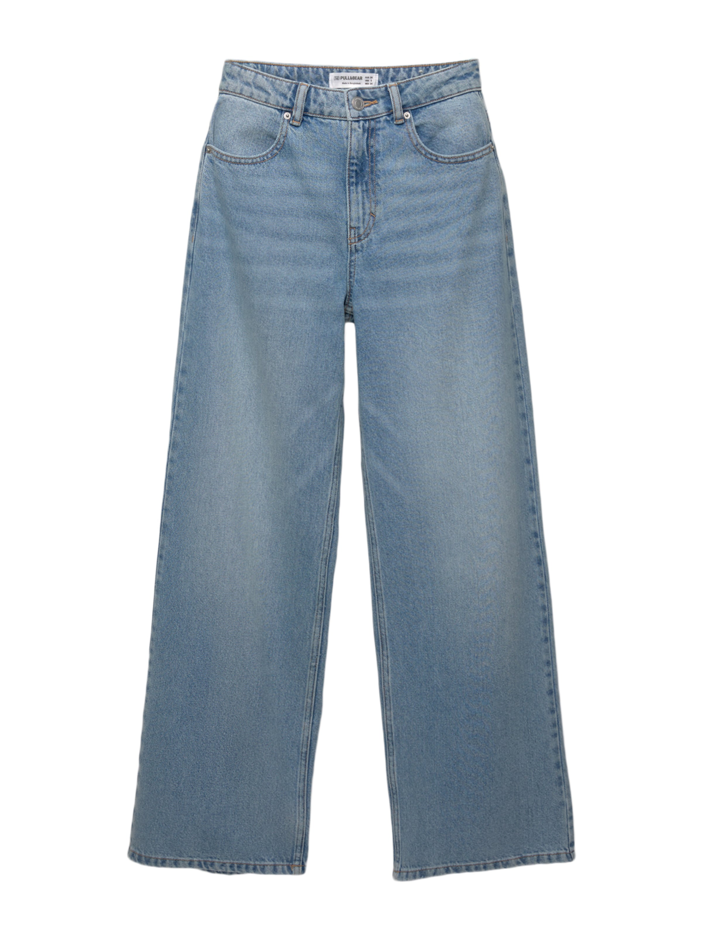 Pull&Bear Wide Leg Jeans in Blau: Vorderseite
