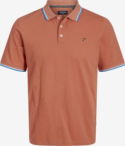 JACK & JONES T-Shirt 'Bluwin' en azur / bleu foncé / orange foncé / blanc, Vue avec produit