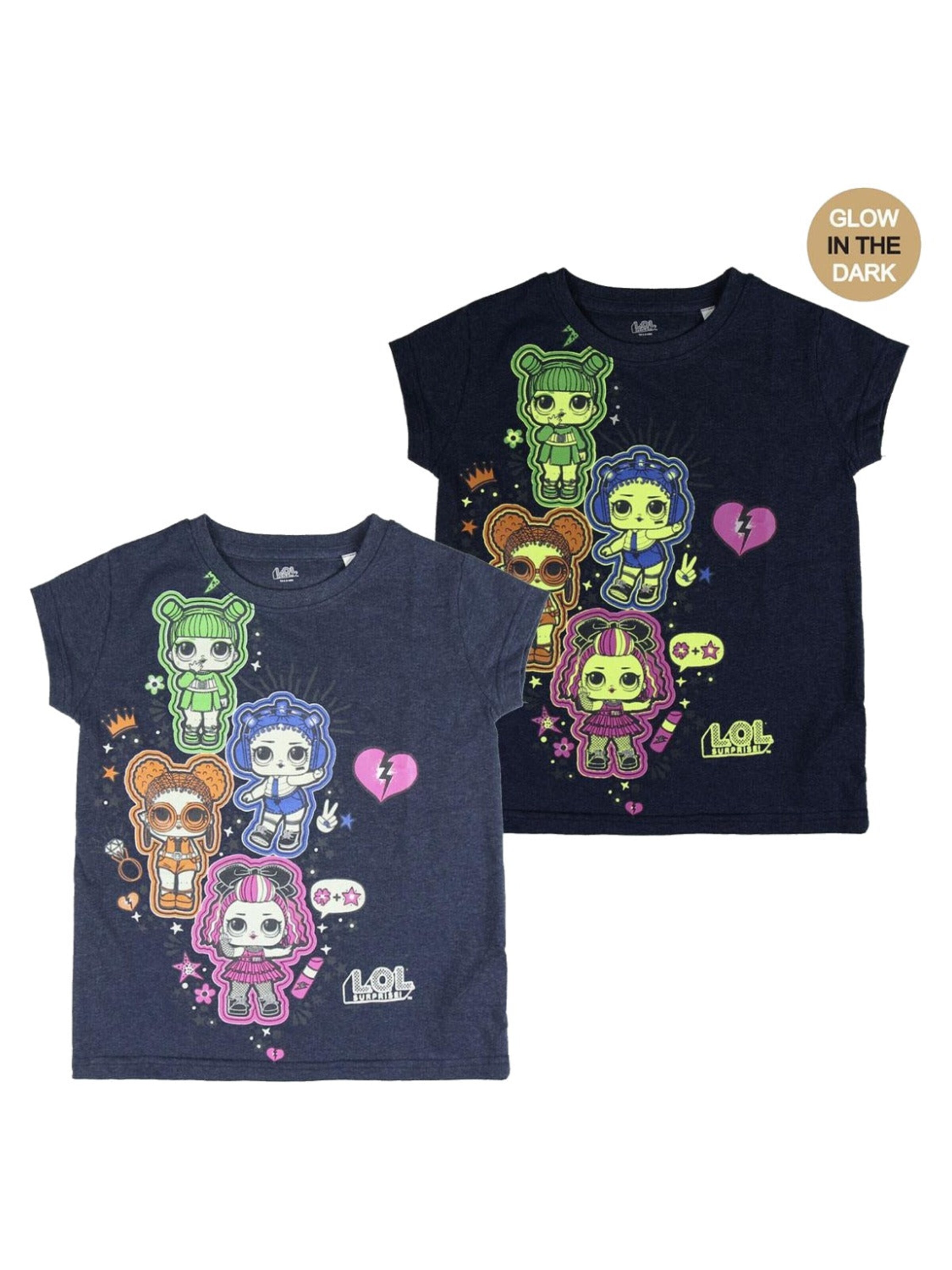 L.O.L Surprise! Set 'LOL Surprise Meisjes T-shirt Glow in the Dark' in Blue: front