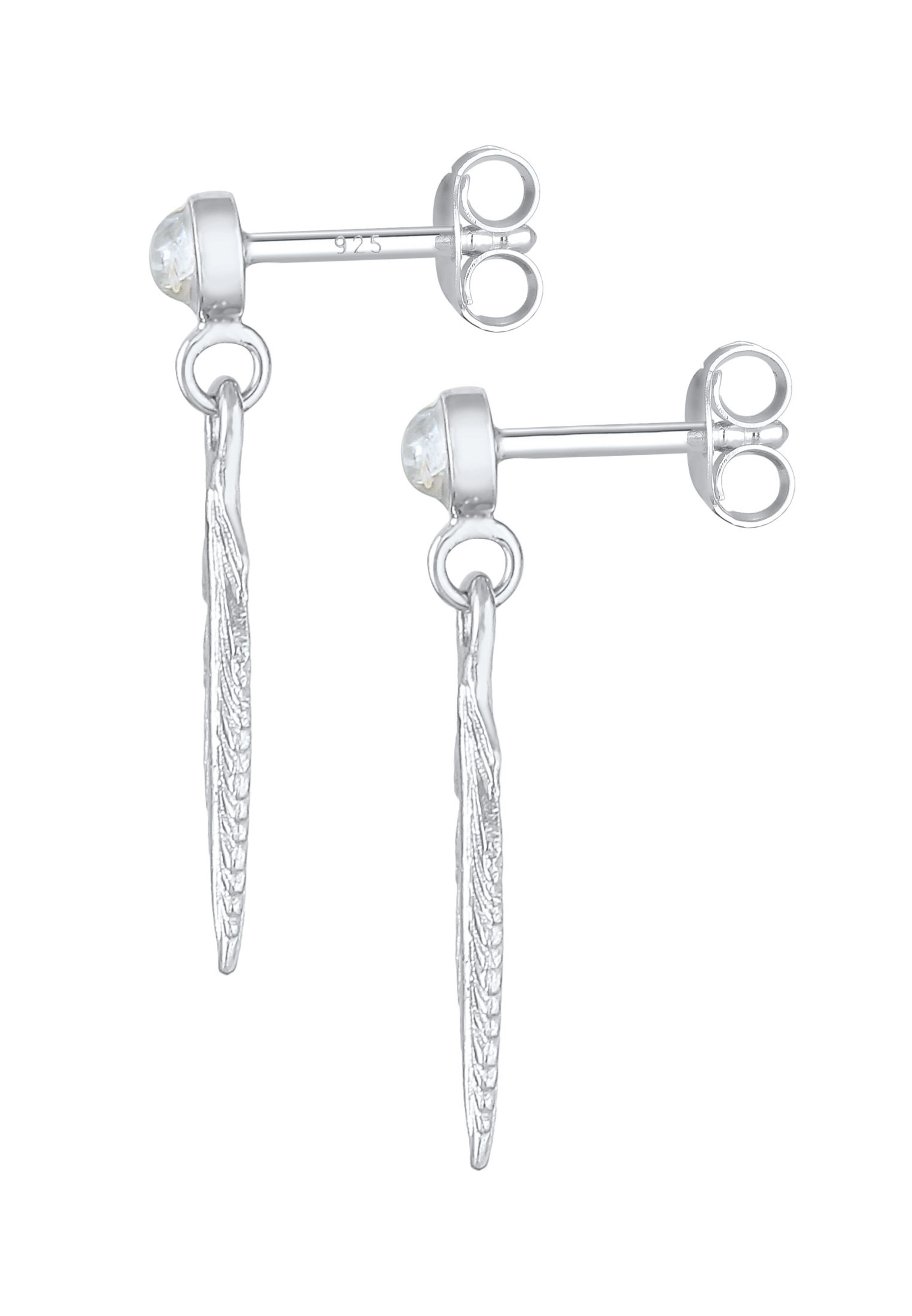 ELLI Ohrringe Boho, Feder in Silber