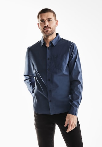 Street One MEN Regular fit Button Up Shirt in Blue: front