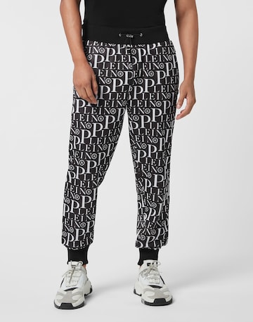 Effilé Pantalon Philipp Plein en noir : devant