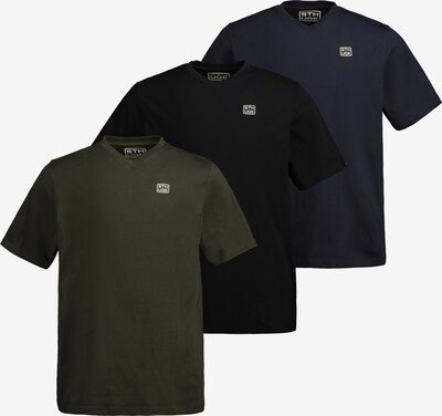 STHUGE Shirt in dunkelblau / oliv / weiß, Produktansicht
