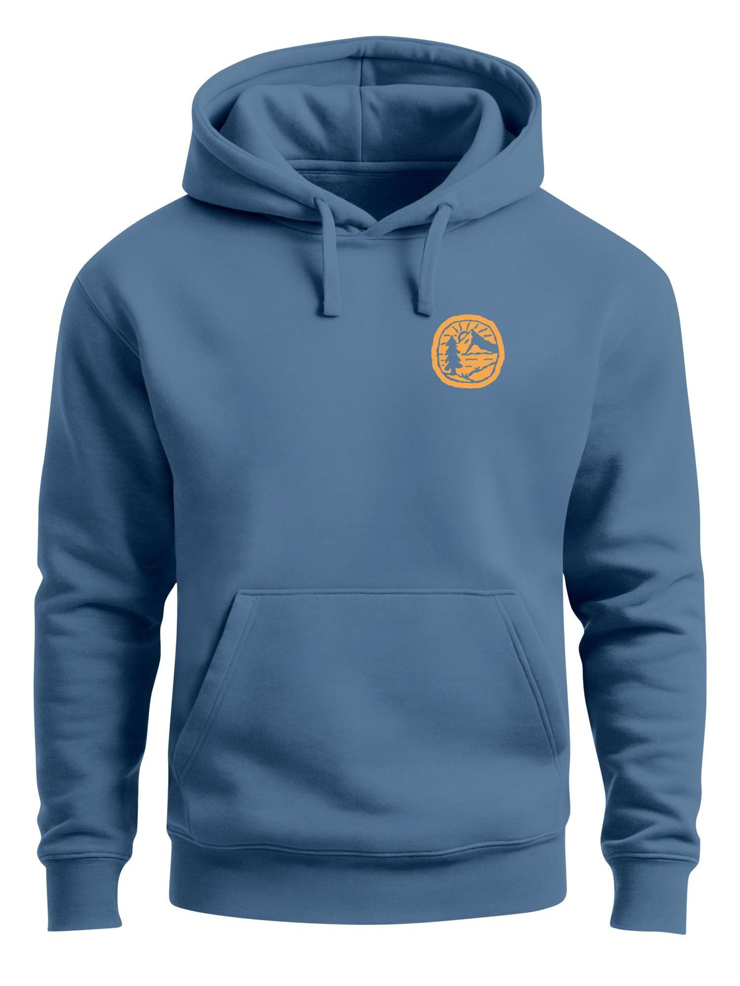 Neverless Sweatshirt 'Landschaft Badge' in Blue: front