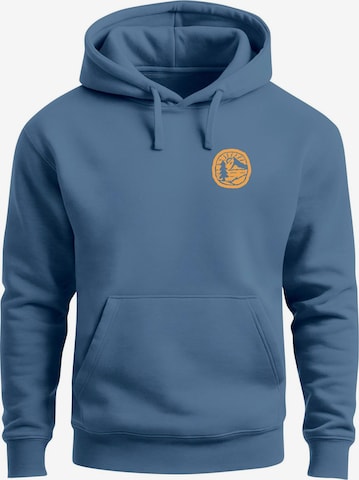 Neverless Sweatshirt 'Landschaft Badge' in Blau: Vorderseite