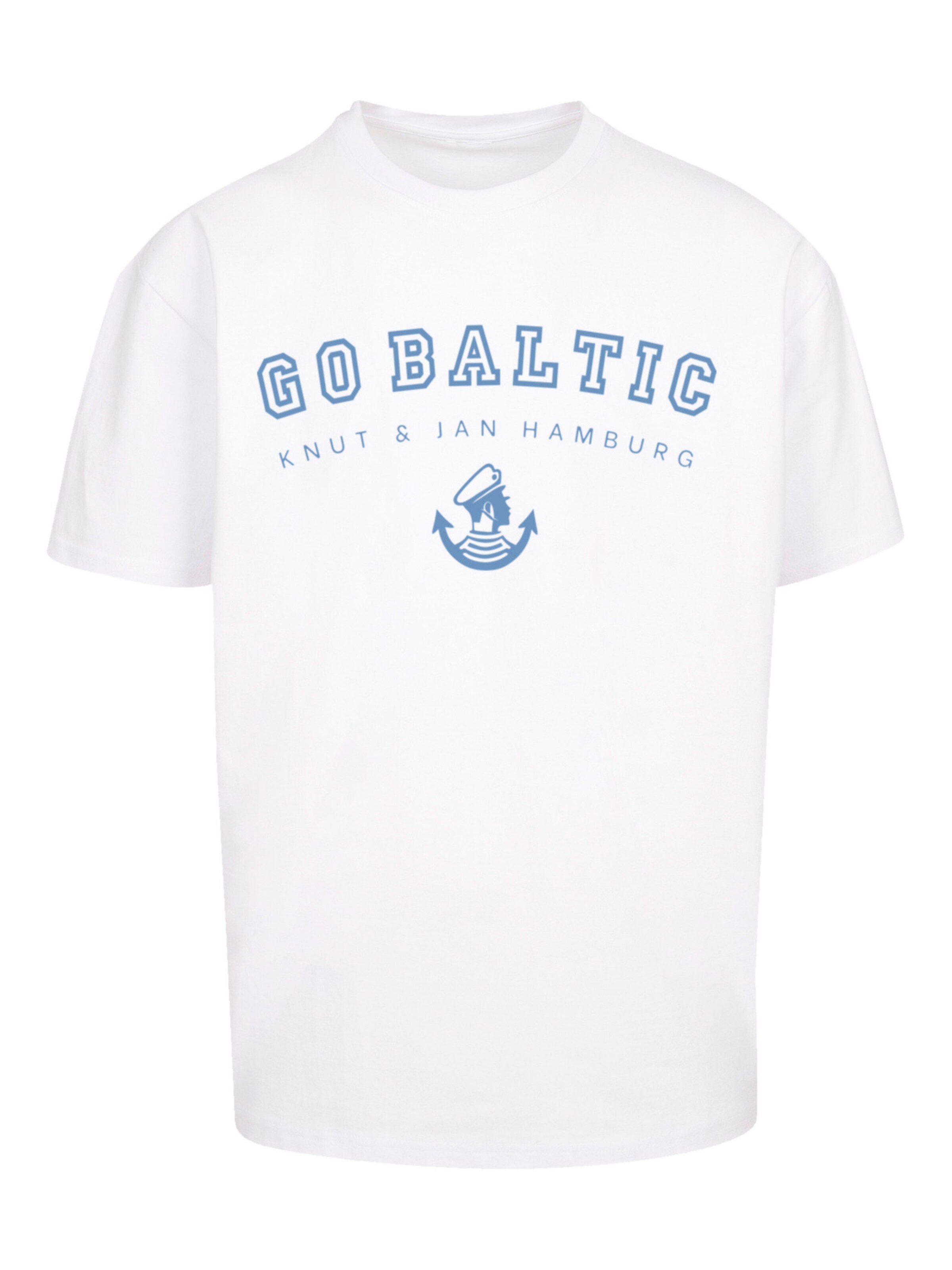 F4NT4STIC Shirt 'Go Baltic Ostsee Knut & Jan Hamburg' in White: front
