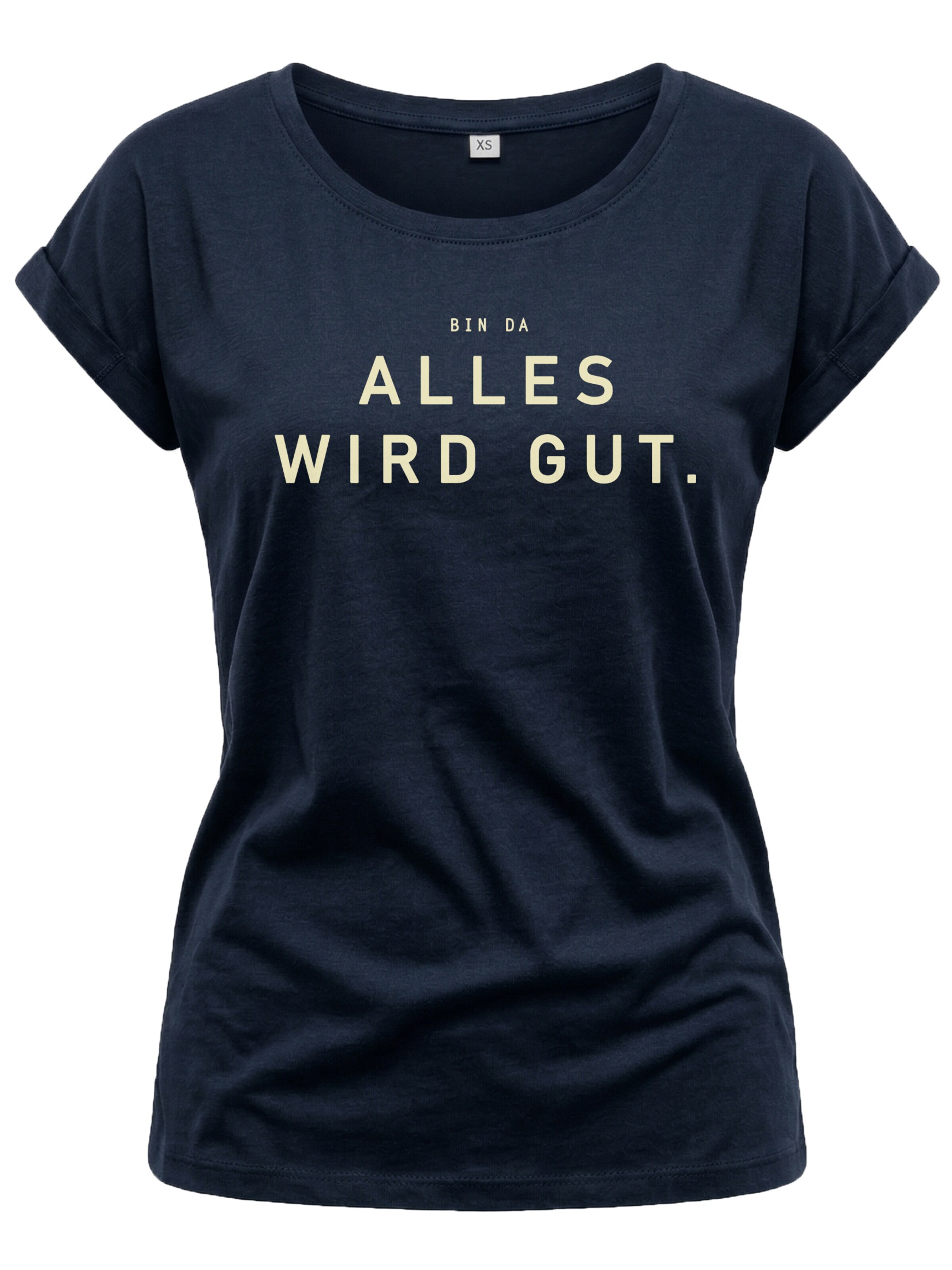 MAKAYA Shirt 'Bin da alles wird gut'‌‌‌‌‌‌‌‌‌ in Blau: Vorderseite