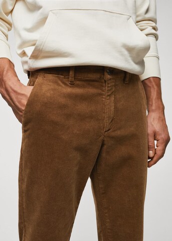 MANGO MAN Slim fit Pants 'berdam' in Brown