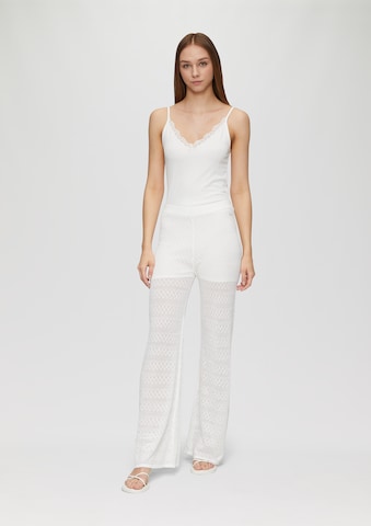 QS Wide leg Broek in Beige