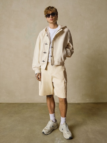 Wide Leg Pantalon cargo Bershka en beige