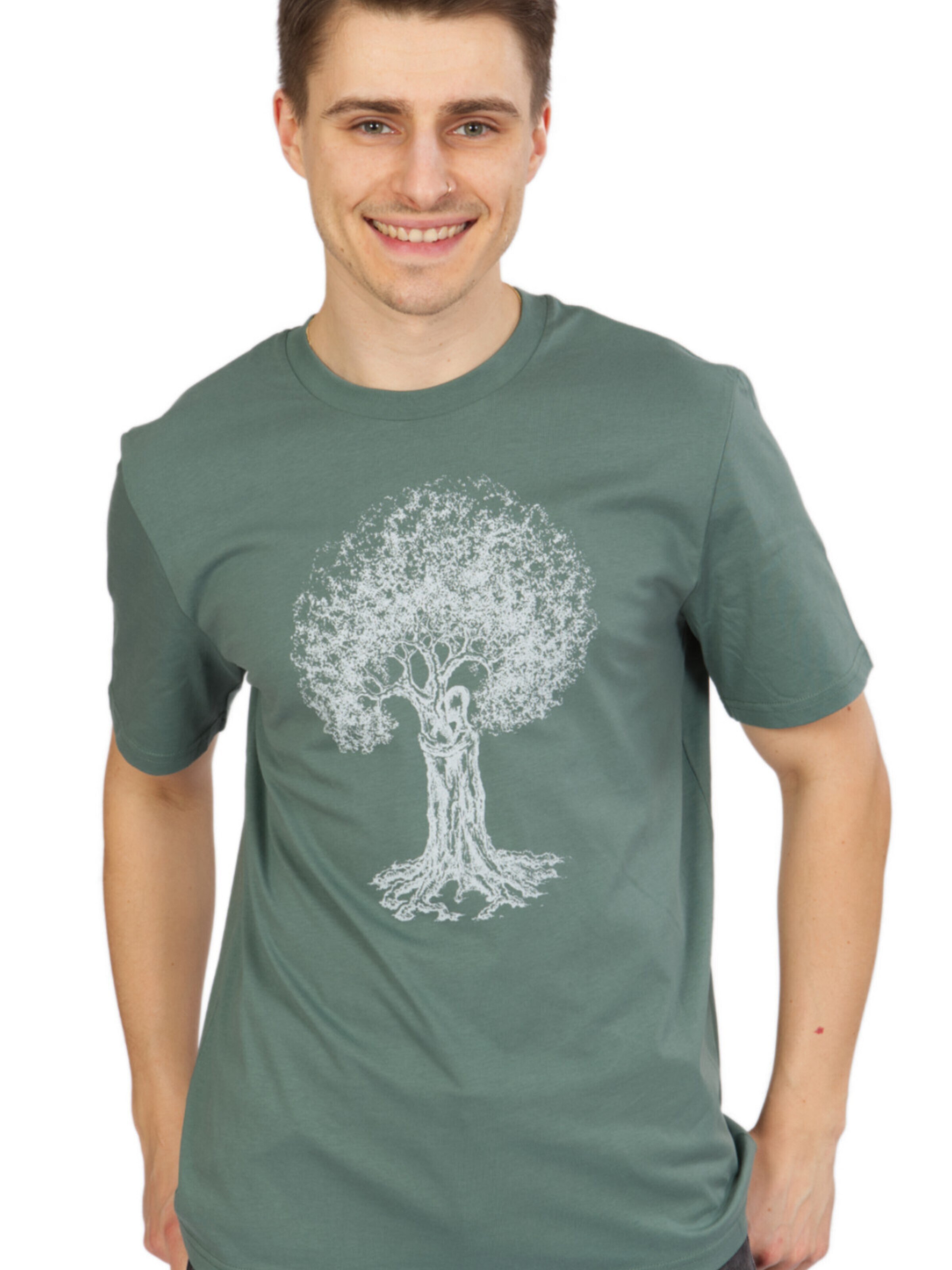 T-Shirt 'Organic Fairwear Treehugger' Life-Tree en bleu