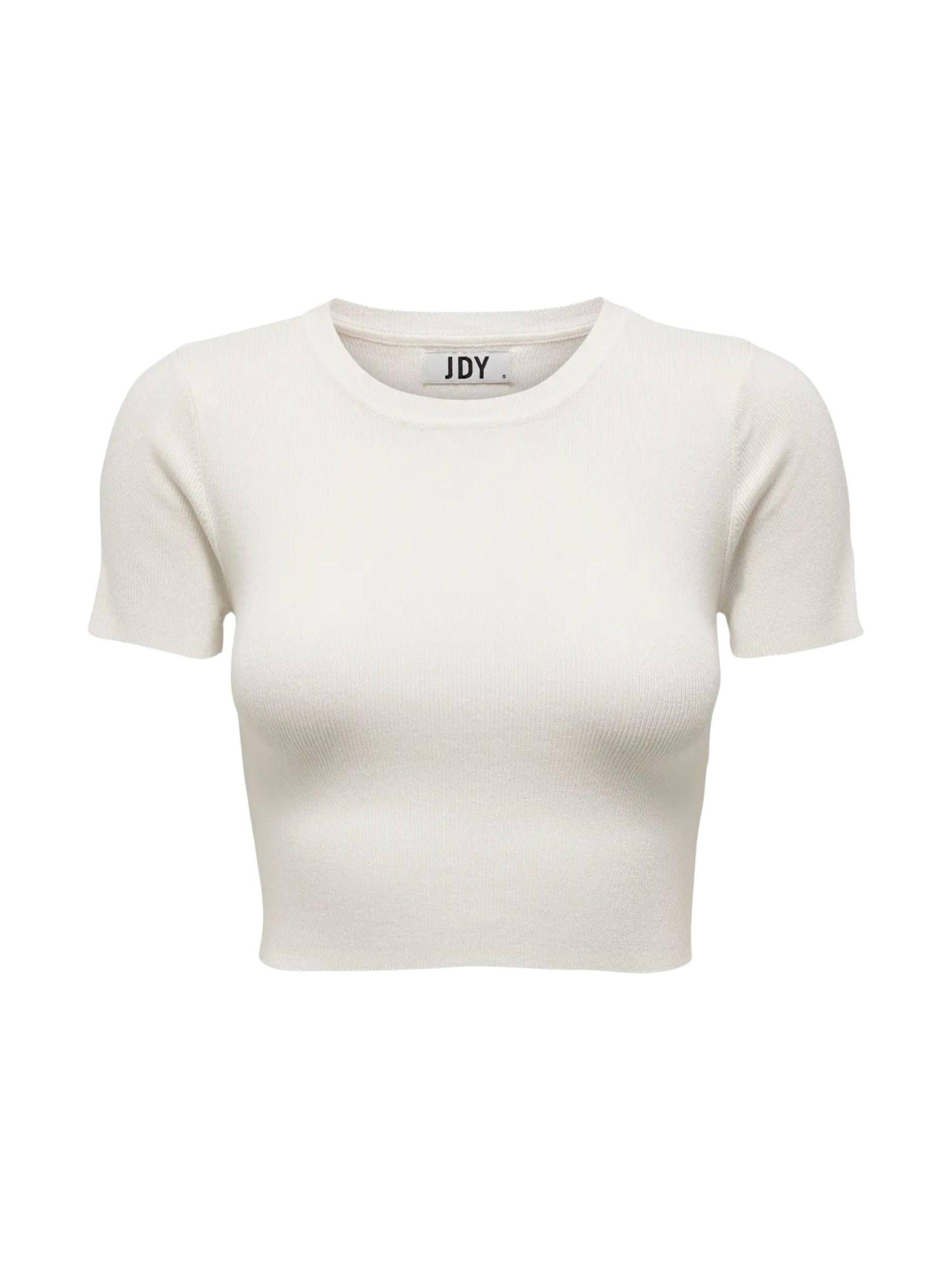 JDY - Top 'JDY JDYCIRKELINE S/S CROP TOP KNT NOOS MAGLIONCINO' en blanco: frente