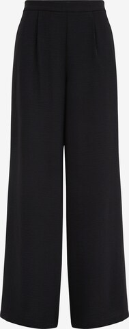 WE Fashion Wide leg Pleat-Front Pants in Black: front